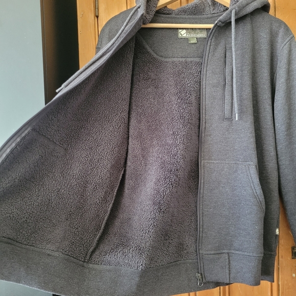 BC Clothing Sherpa Lined Full Zip Hoodie Charcoal Grey Men's Medium - Picture 7 of 14